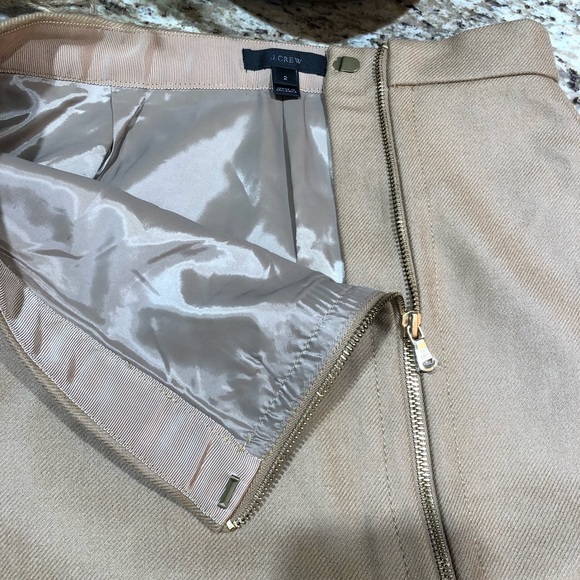 J. Crew 100% Wool Zip Pencil Skirt in Tan 2 - Picture 7 of 11
